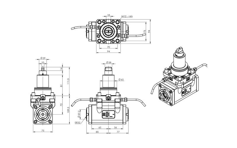 HOLD WELL Двухсторонний блок 90° BMT65 Приводной блок