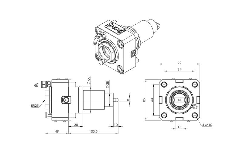HOLD WELL Приводной блок 0° BMT55 Приводной блок