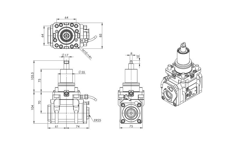 HOLD WELL Приводной блок 90° BMT55 Приводной блок